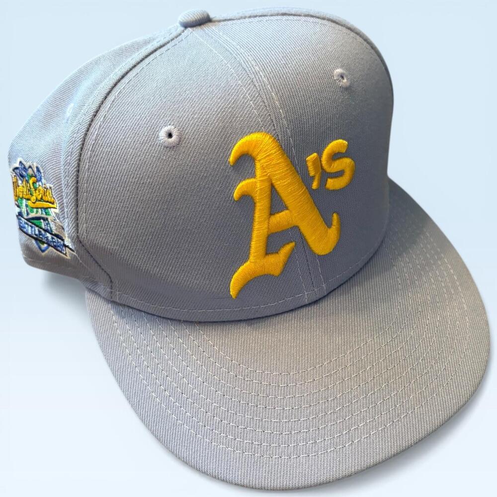 Oakland Athletics Hat Cap Fitted Mens 7 Gray MLB Baseball 59FIFTY New Era